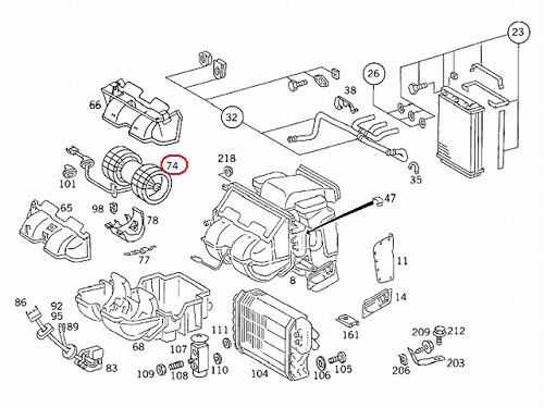 エアコンブロアモーター(ファン) メルセデスベンツ [1248200608]
