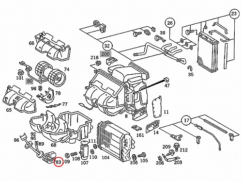 エアコンブロアレジスター メルセデスベンツ Eクラス W124 300CE 320CE