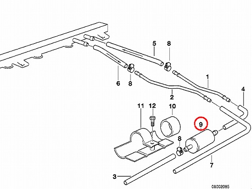 燃料フィルター(フューエルフィルター) BMW 3シリーズ E30 E36 5シリーズ E34 7シリーズ E32 8シリーズ E31