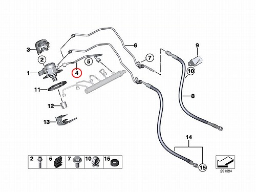 純正 高圧ホース BMW [13537585426]BMW E84 E89 F07 F10 F11 F25 F26