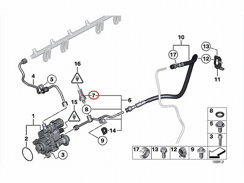 純正 フューエルプレッシャーセンサー BMW [13537614317]BMW E70 E71