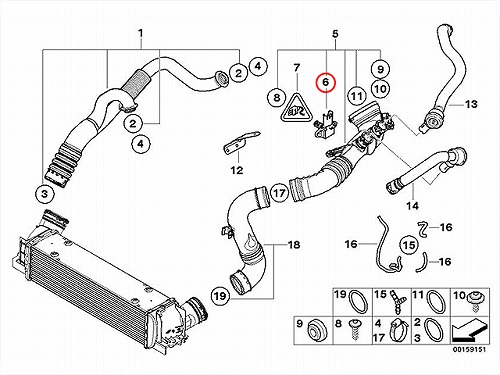 ブーストプレッシャーセンサー BMW [13627585493]BMW E70 E71 E82 E89