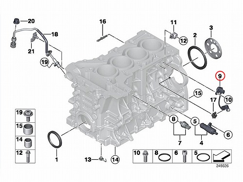 純正 クランク角センサー(クランクポジションセンサー) BMW