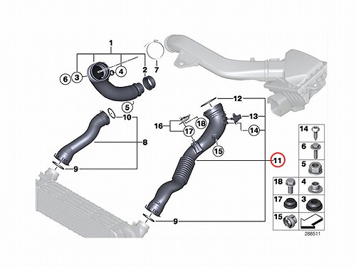 純正 エアガイド(エアダクト) ASSY BMW [13717604033]BMW F20 F22 F30