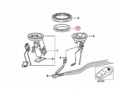 純正 フューエルポンプ・センサー用ガスケット BMW [16111179637]BMW