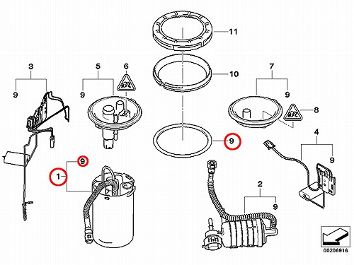 純正 燃料ポンプ(フューエルポンプ) BMW [16117198406]