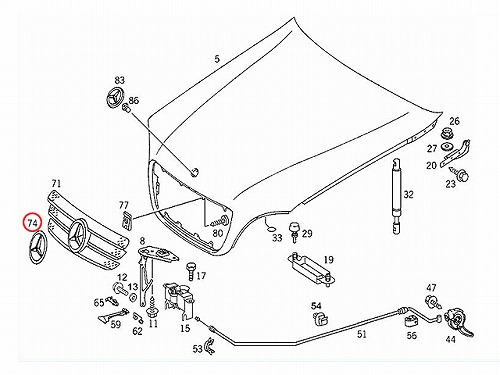 純正 スターマーク(ラジエターグリル用) メルセデスベンツ