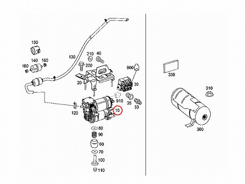 エアサスコンプレッサー(エアサスポンプ) メルセデスベンツ