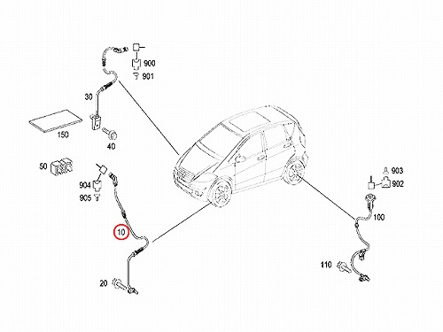 ABSセンサー(スピードセンサー) フロント 左右共通 メルセデスベンツ [1695401417]