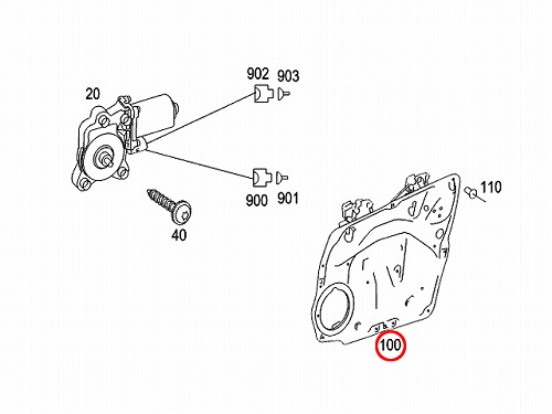 パワーウインドウレギュレーター フロント 左側 メルセデスベンツ A