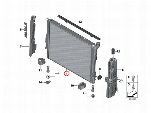 ラジエター BMW [17117553111]BMW E82 E87 E88 E90 E91 E92 E93 X1(E84