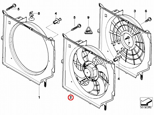 ラジエター電動ファンモーター(ラジエターファン) BMW 3シリーズ E46