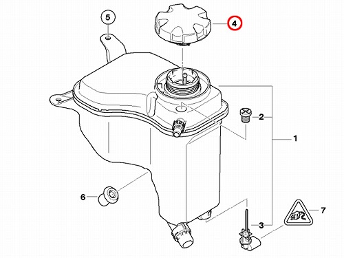 ラジエターキャップ(サブタンクキャップ) BMW [17117639020]