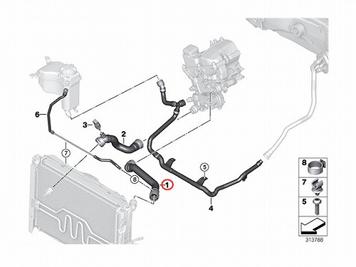 ラジエター アッパーホース BMW [17127521361]BMW E87 | セントピア