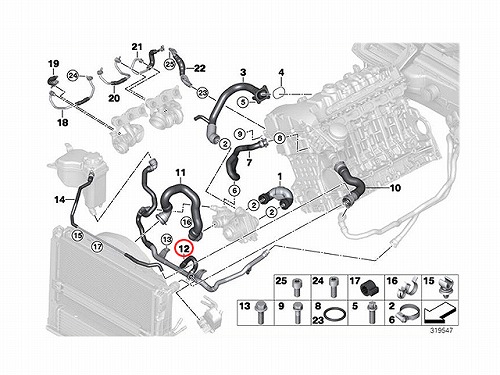 ヒーターホース BMW [17127548230]BMW E82 E90 E91 E92 E93 | セントピア