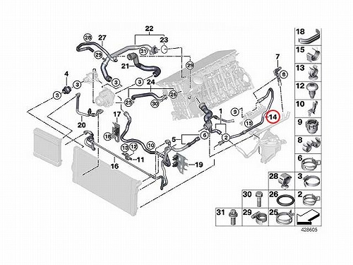 ウォーターホース BMW [17127580963]BMW F01 F02 F07 F10 F11 F12 F13