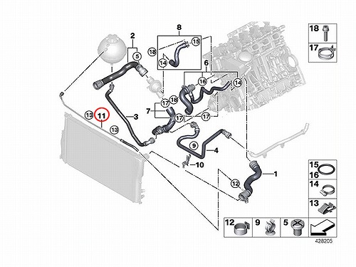 純正 ベンチレーションホース(エア抜きホース) BMW [17128651450]BMW