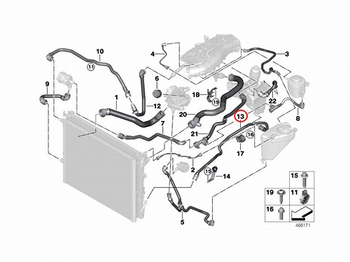 ウォーターホース(クーラントホース) BMW [17128670995]BMW G11 G12