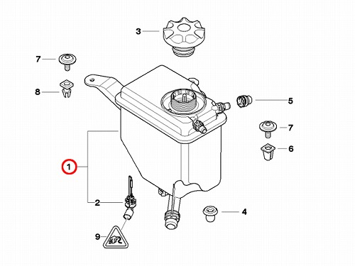 ラジエターリザーバーサブタンク(サブタンク) BMW [17137542986]