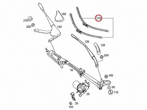 ワイパーブレード 左右セット フロント用 メルセデスベンツ 左ハンドル車 R171 R172