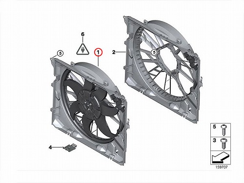 ラジエター電動ファンモーター(ラジエターファン) BMW [17427562080