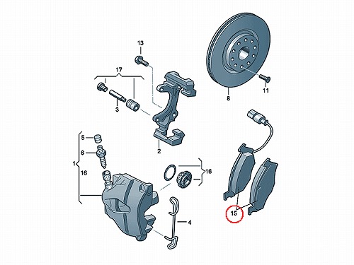 ブレーキパッド(ディスクパッド) フロント RAICAM製 VW