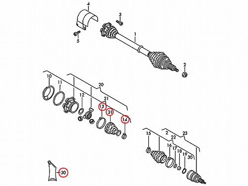 ドライブシャフトブーツキット フロント インナー VW(フォルクスワーゲ