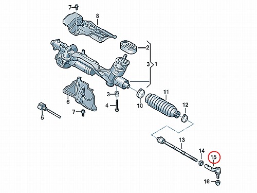 タイロッドエンド 右側 VW(フォルクスワーゲン) ゴルフ5(1K