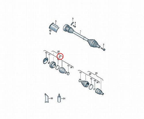 ドライブシャフトブーツキット フロント インナー VW(フォルクスワーゲ