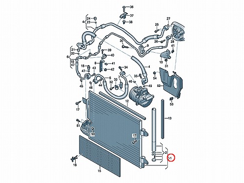 エアコンコンデンサー VW(フォルクスワーゲン) イオス(1F) ゴルフ5(1K