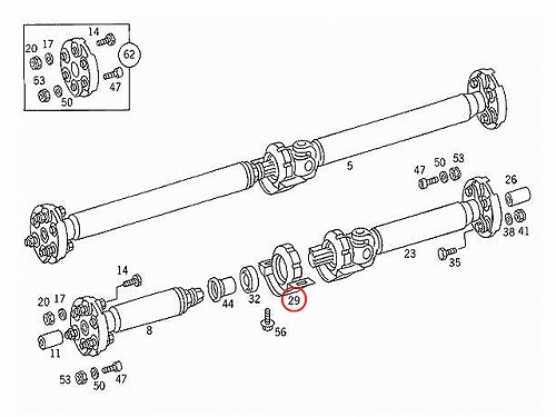 プロペラシャフトセンターベアリングサポート メルセデスベンツ