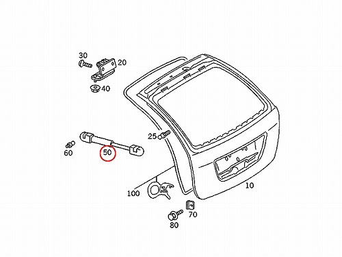 リアゲートダンパー(テールゲートショック) 左右共通 メルセデスベンツ