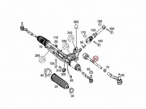 インナータイロッド(ラックエンド) 左右共通 メルセデスベンツ