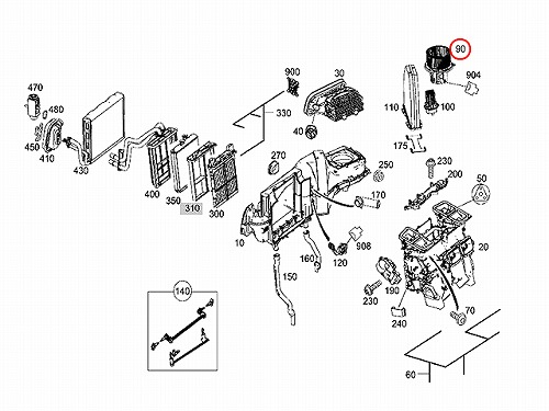 エアコンブロアモーター(ファン) メルセデスベンツ [2048200908]