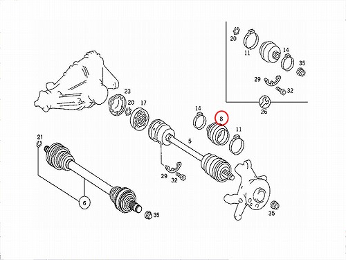 ドライブシャフトブーツ インナー/アウター メルセデスベンツ