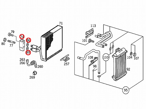 エアコンエキスパンションバルブ&Oリングセット メルセデスベンツ R129
