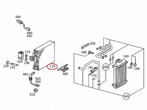 エアコンエバポレーター メルセデスベンツ CLKクラス W208 CLK200 CLK320 CLK55AMG Eクラス W210 E230 E240  E320 E400 E420 E430 E50AMG E55AMG