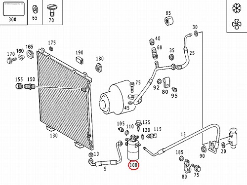 エアコンリキッドタンク(レシーバー) メルセデスベンツ Eクラス W210