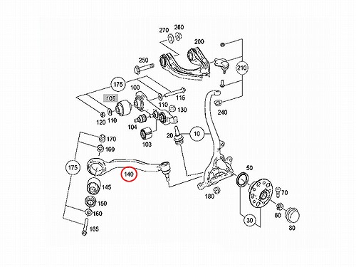ストラットアーム(テンションロッド) フロント 左側 メルセデスベンツ