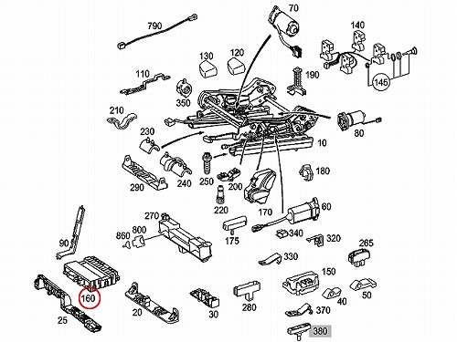 パワーシートリレーユニット モジュール 助手席用 メルセデスベンツ W203 W209 W211 W463