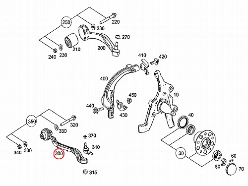 ロアアーム(コントロールアーム) フロント左側 メルセデスベンツ W212