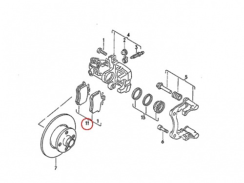 ブレーキパッド(ディスクパッド) リア METELLI製 VW(フォルクスワーゲ