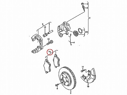 ブレーキパッド(ディスクパッド) フロント METELLI製 VW