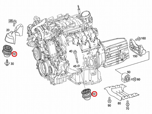 エンジンマウントブッシュ フロント メルセデスベンツ CLクラス W215