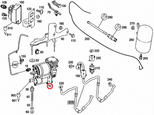 純正 エアサスコンプレッサー(エアサスポンプ) メルセデスベンツ S