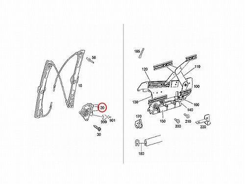 純正 パワーウインドウレギュレーターモーター フロント 右側