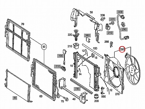 ラジエター電動ファンモーター(ラジエターファン) メルセデスベンツ