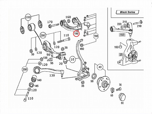 アッパーアーム(コントロールアーム) フロント 左側 メルセデスベンツ