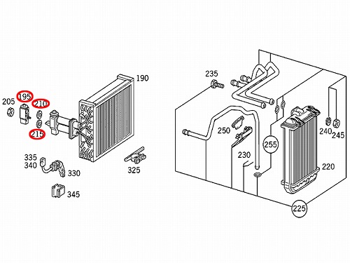 エアコンエキスパンションバルブ&Oリングセット メルセデスベンツ