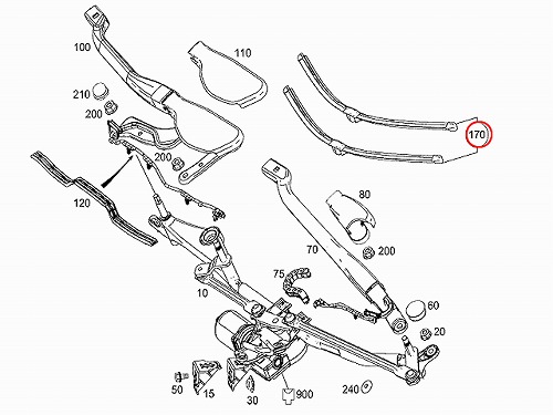 純正 ワイパーブレード 左右セット フロント用 メルセデスベンツ 右